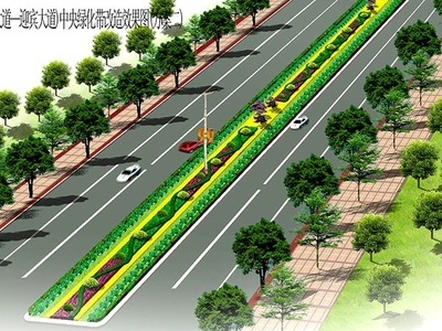 文昌大道中央绿化带效果图