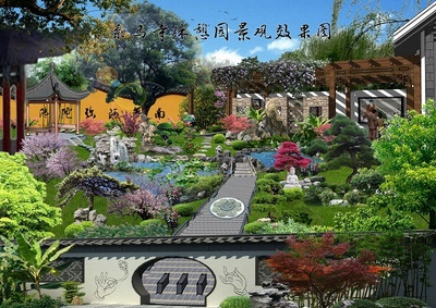 系马寺休憩园景观效果图