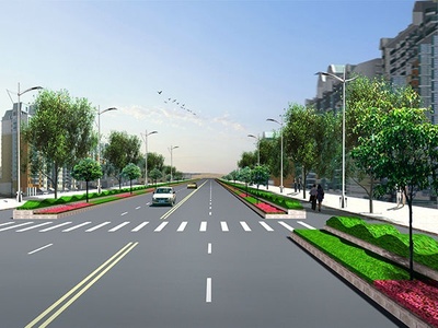 玉茗大道绿化效果图